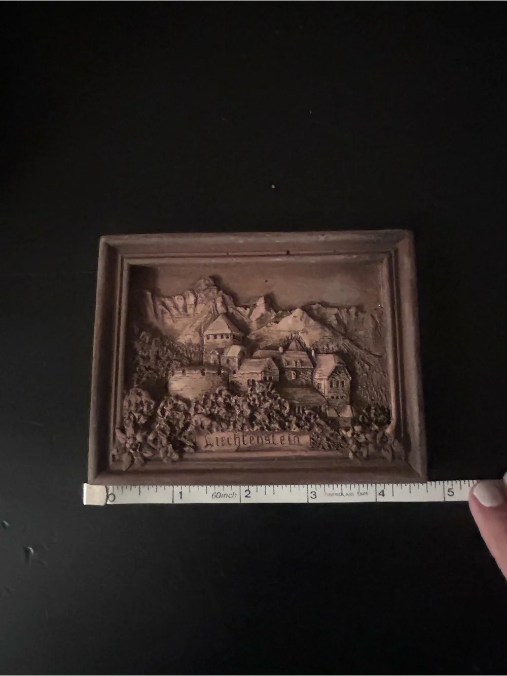 Liechtenstein Carved Wooden Wall Plaque - Brown